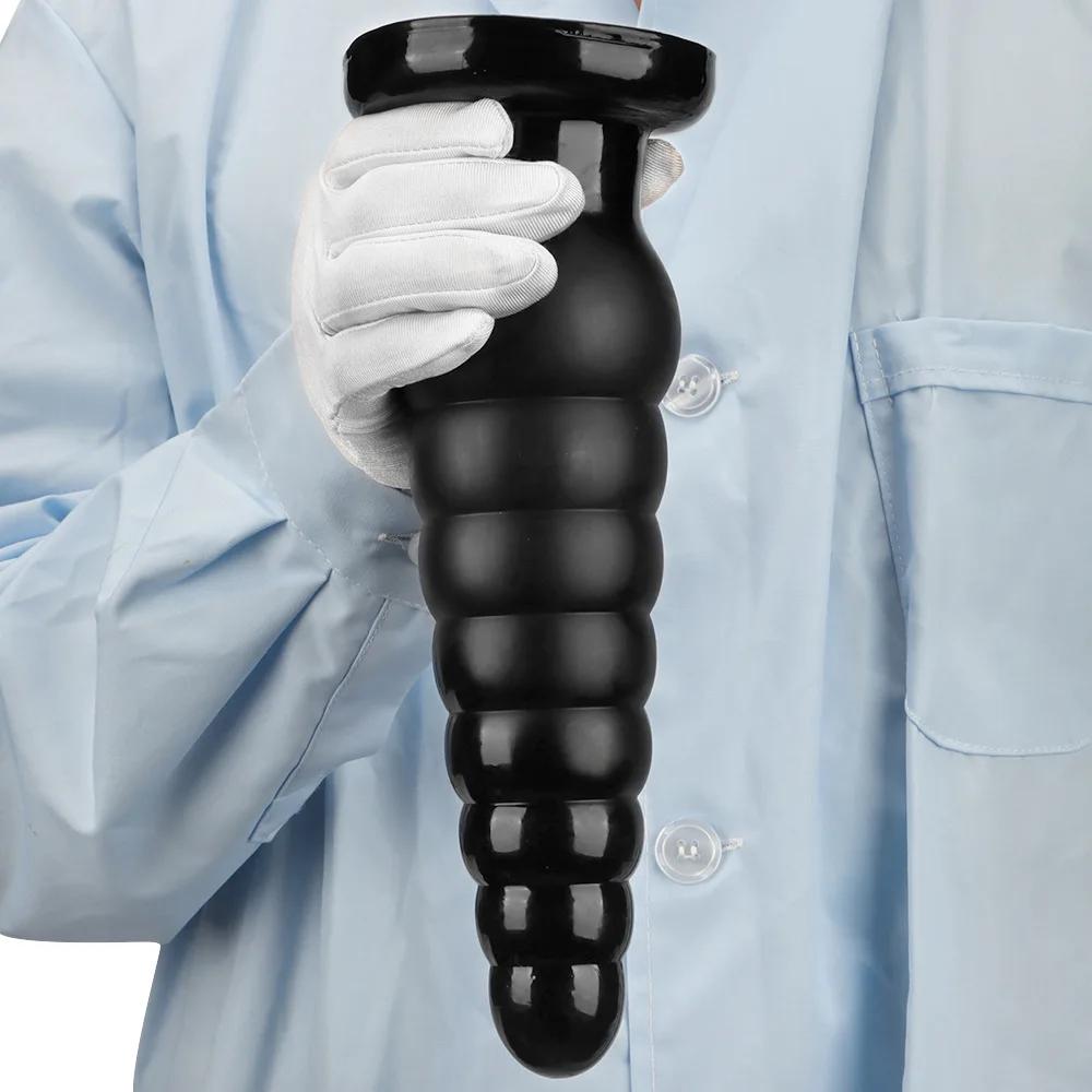 New Black Extra Large Anal Plug with Suction Cup Fisting Toy Anal Expander Adult Sex Toy Big Dick PVC Dildo