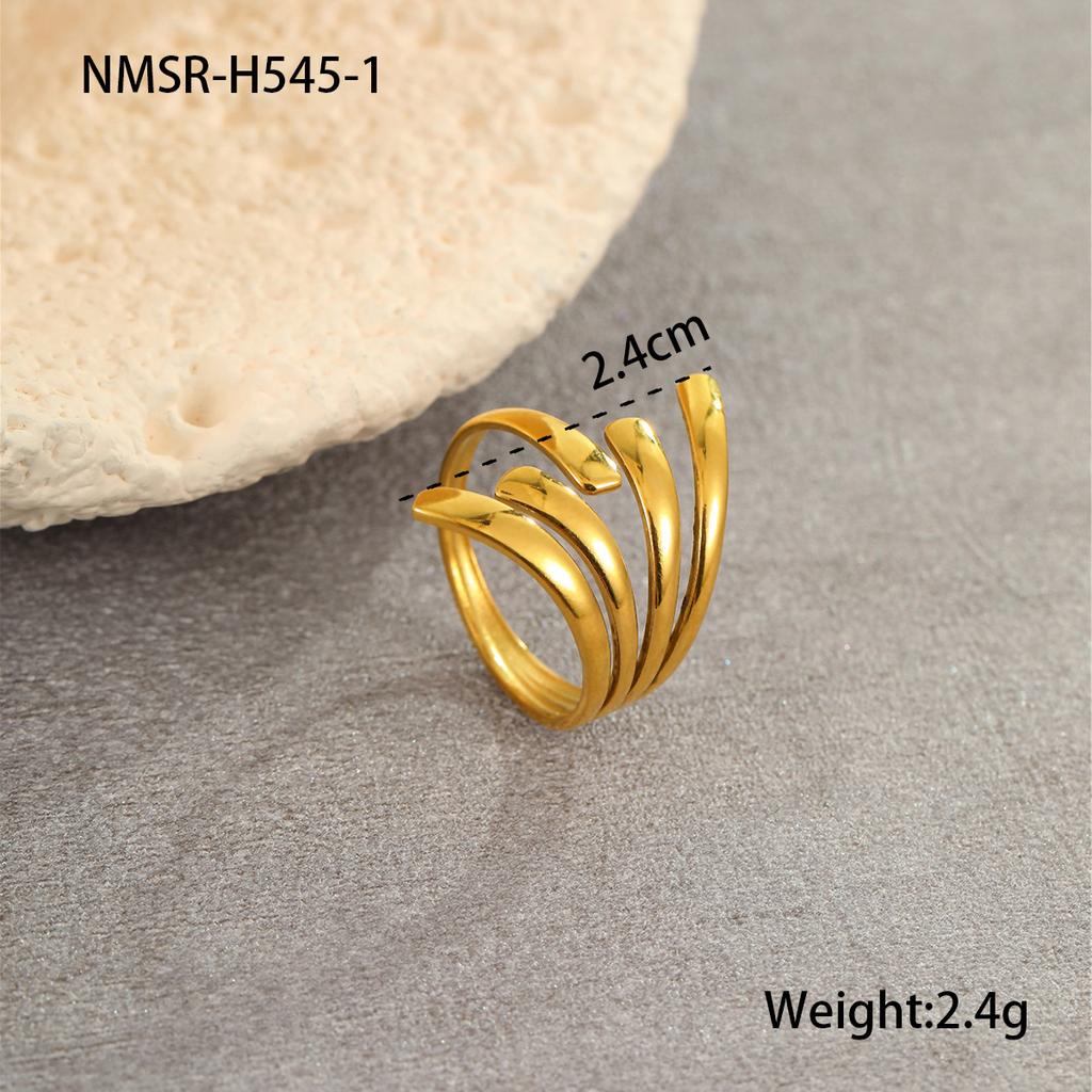 GEMCHIC Women's Geometric Irregular Stainless Steel Rings Gold Plated Fashion Statement Jewelry