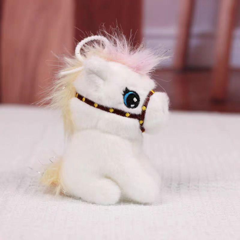 Sitting foal pendant Year of the Horse mascot plush doll backpack pendant doll keychain for children