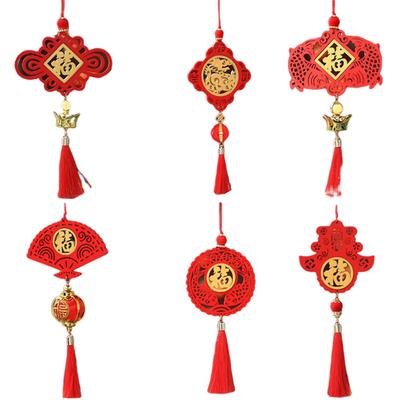 M-Modern-6Pcs 2025 Spring Festival Dragon Year Wooden Sign Pendant Company Shopping Mall Decoration Chinese New Year Gifts