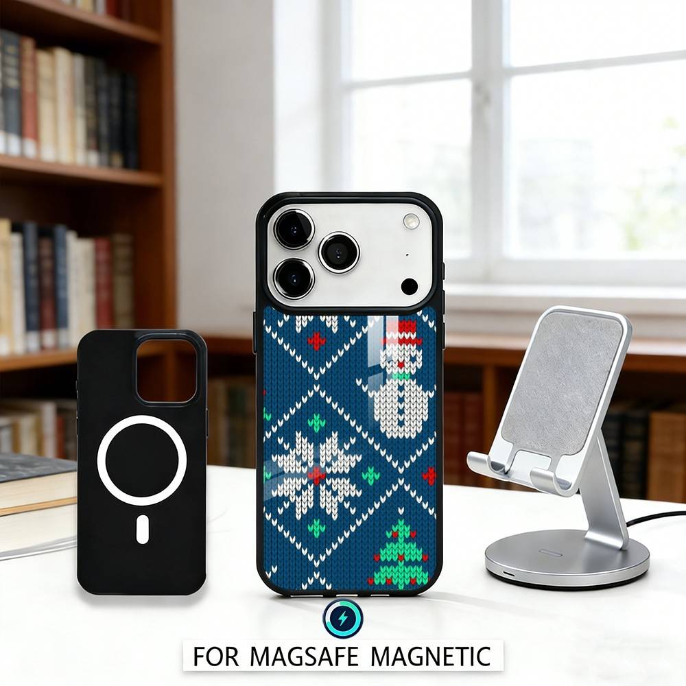 

Fair Isle Christmas Phone Case Magnetic For iPhone17 16 15 14 13 12 Pro Max For Magsafe Wireless Charging Cover iPhone11