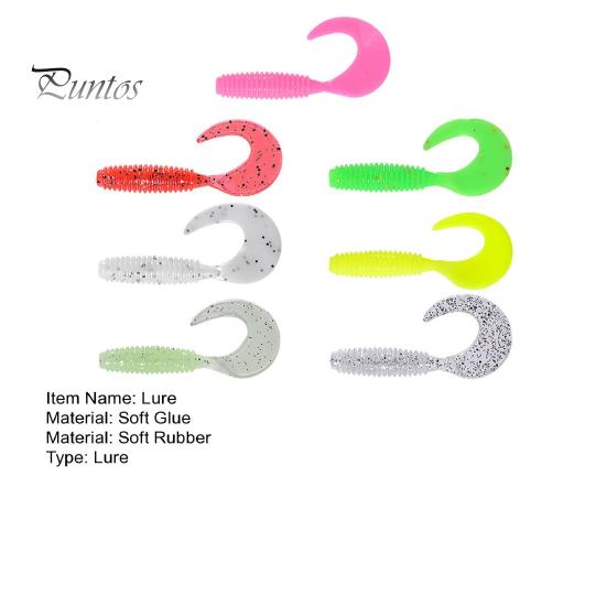 20/30/50 vnt. 3/4/5/6/7CM Minkštas sliekų masalas Spalvingas silikoninis garbanotas uodegos masalas žvejybai gėlo vandens sūriame vandenyje Universalūs ešerių ešerių žvejybos priedai