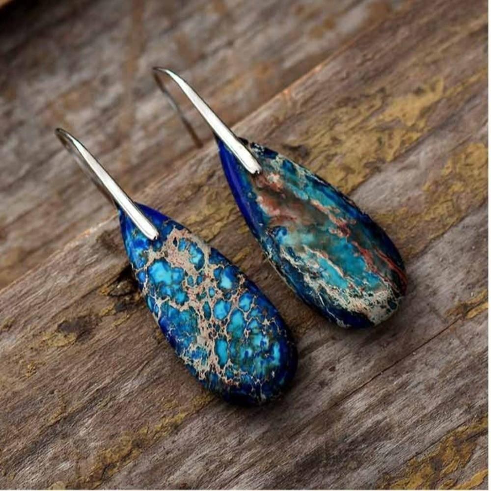 Colorful Droplet Pendant Earrings Teardrop Shape Dangle Earrings Fashion Accessories