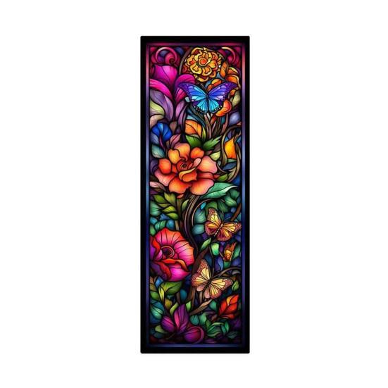 Transparent Bookmark Stained Glass Flower Bookmark Floral Acrylic Suncatcher Colorful Set Plant Book