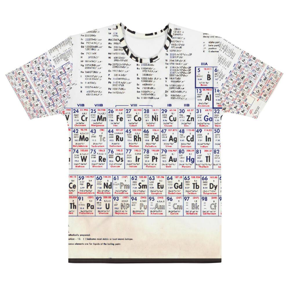Periodic Table Of The Elements Vintage Chart White Tshirt Unisex T-Shirt S