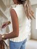Women's Sleeveless Sweater Vest Ruffle Button Down Knit Tank Top