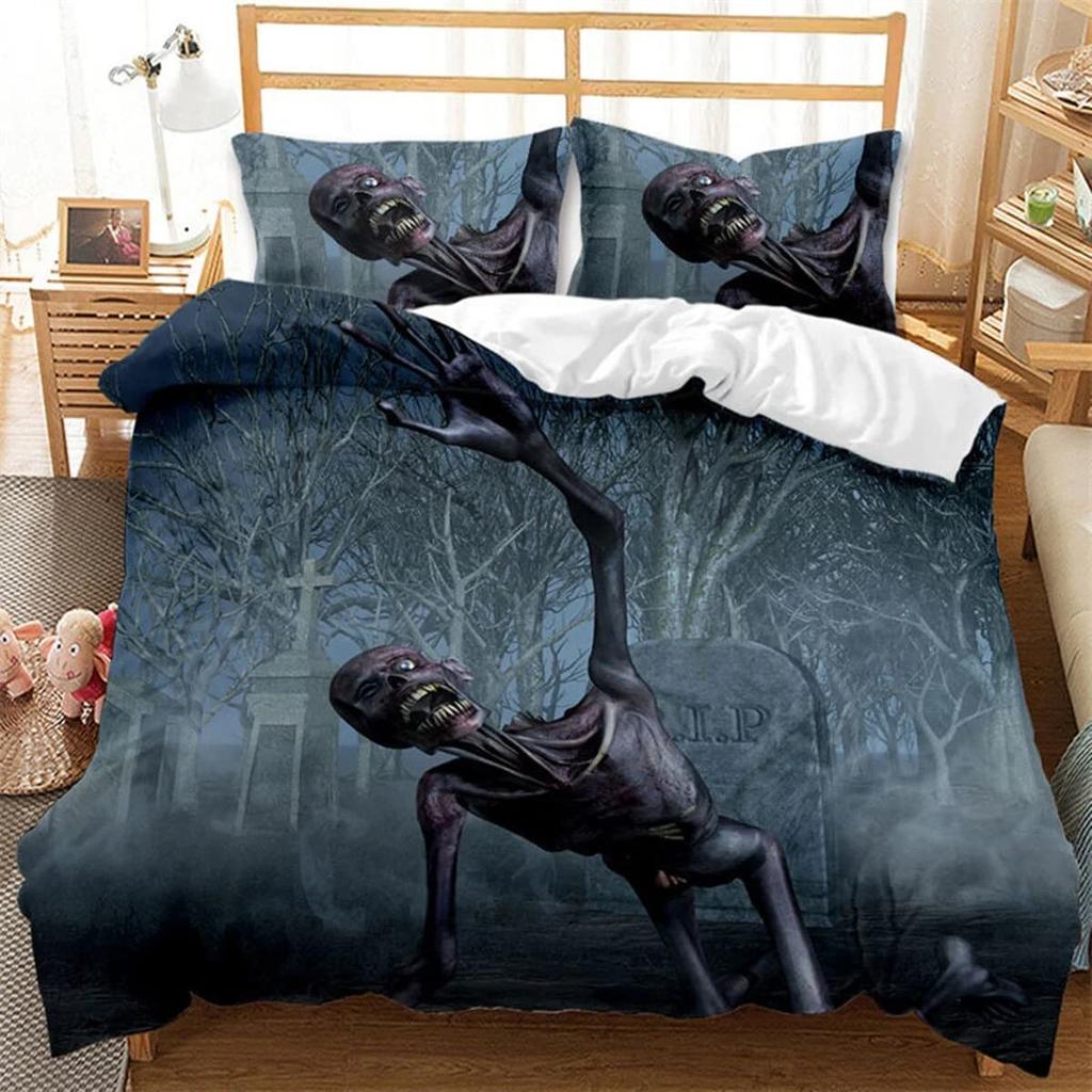 Comforter Gothic Skull Dark Skull Horror Theme King Size Suitable For Teenagers Women Men Bedroom Decoration Warm Breathable