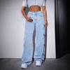 Casual All-matching Hot Print Ins Washed High Waist Butterfly Design Jeans