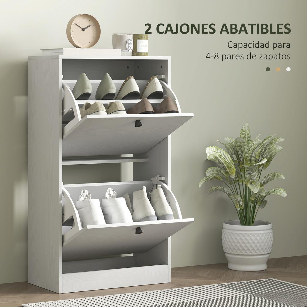 Shoe Cabinet With 2 Flip Drawers Adjustable Shelves For Hallways And Small Spaces 47x26x85 Cm White Veined