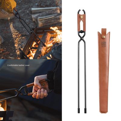 Carbon Steel Charcoal Tongs Long Handle Charcoal Pliers Metal Camping Barbecue Tongs Outdoor Camping Cooking Tool