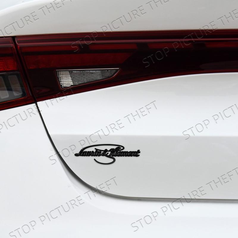 AAABV1 Metal Alloy L&K Logo Car Trunk Fender Sticker Side Emblem Badge For Skoda Sport Line Octavia Kamiq Fabia Yeti Superb Scala VRS