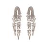 Luxury Colored Gem Tassel Earrings: High-End Diamond Long Dangle Earrings for Evening Gowns