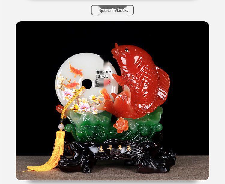 Yearly Abundance Fish Ornament: Home Decor for Living Room, Wine Cabinet, TV Stand - Perfect Housewarming Gift
