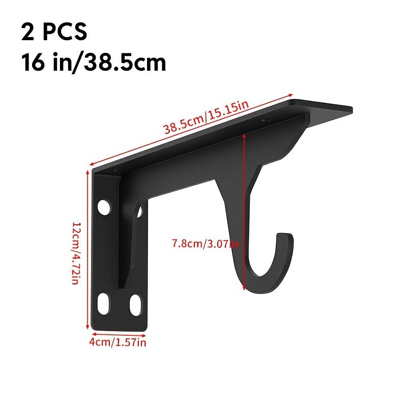 

2Pcs Hooks Sturdy Triangle Shelf Support Bracket Heavy-Duty Metal Wall for Wardrobe Durable Furniture Hardware Organizer 2 Pcs