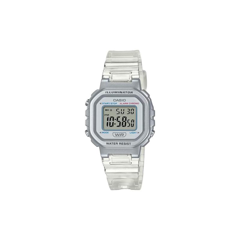 CASIO Customized watch modified series colorful horizontal striped mirror LA-20WHS-7A modified-Silver LA-20WHS-7A--Silv-BaiSeBiaoPanHongSeBiaoJing белый
