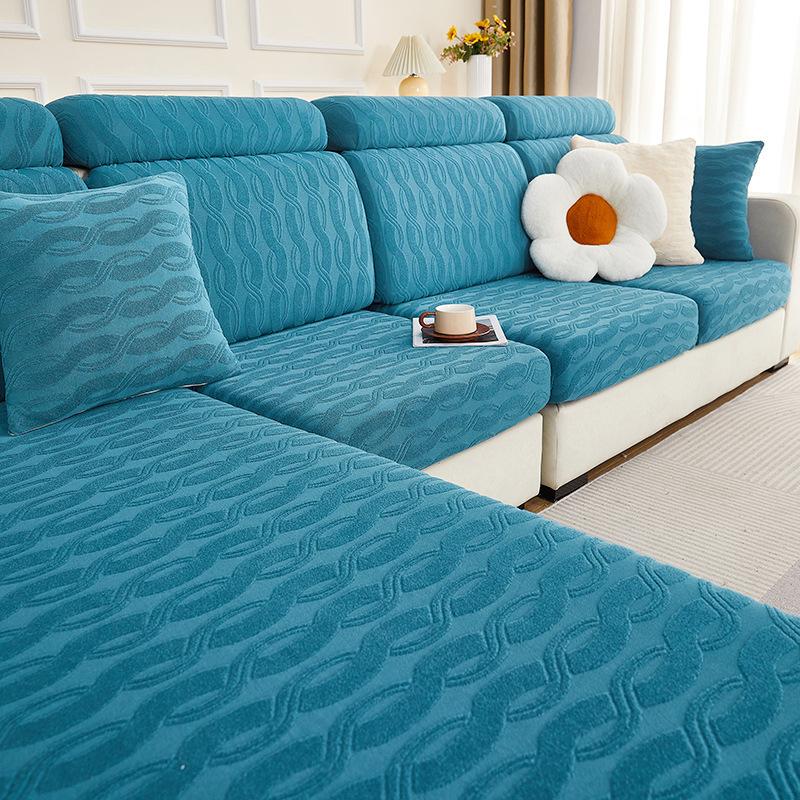 Neuer Sofabezug aus Jacquard-Samt, universelles All-Inclusive-Wohnzimmerkissen, universelle, kratzfeste, elastische Sofakappe für alle vier Jahreszeiten