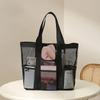 Portable Beach Bag Bathing Bag Foldable Mesh Beach Bag Fitness Swimming Bag Storage Bag Large Capacity Portable Bag