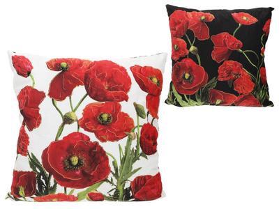 Decorative Pillow With Filling Red Poppies Flowers Living Room Bedroom