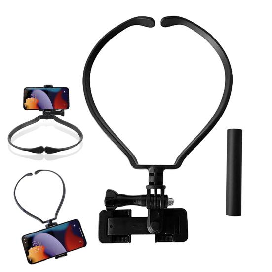 Mobile Phone Halter Neck Holder 360 Degrees Rotatable Stand Hands-Free Phone Holder Universal Portable Tripod for Phone