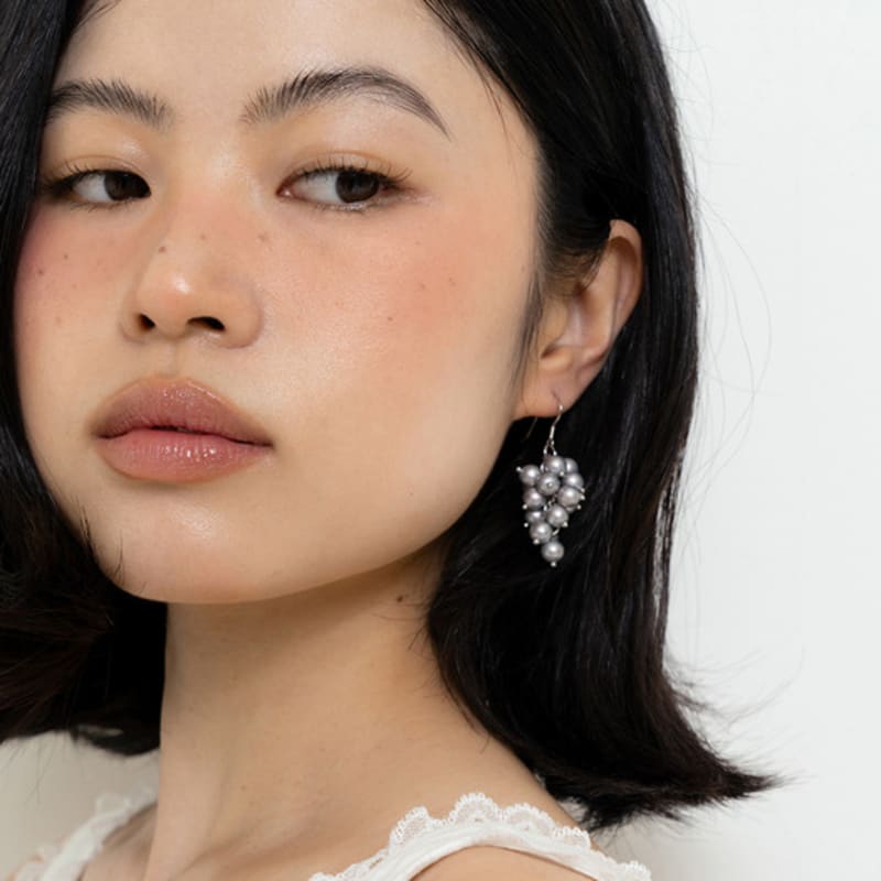 Geegee Pearl Podo Earring - Grey