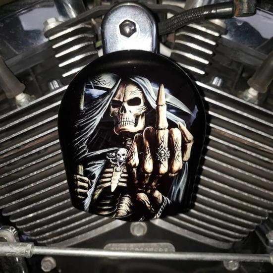 Motocyklový kryt na klakson Vlastní lakovaná sekačka Jedinečná a mrazivá dekorace Kryt na klakson pro vás