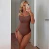 Šátek s výstřihem do U Pas Přiléhavý Dámské Body Žebrované Elastické Sexy Bez rukávů Pevné Skinny Romper Dámské oblečení
