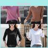 Basic Long Sleeve T Shirt For Women With Milk Silk Fabric And Slim Fit For Casual Wear