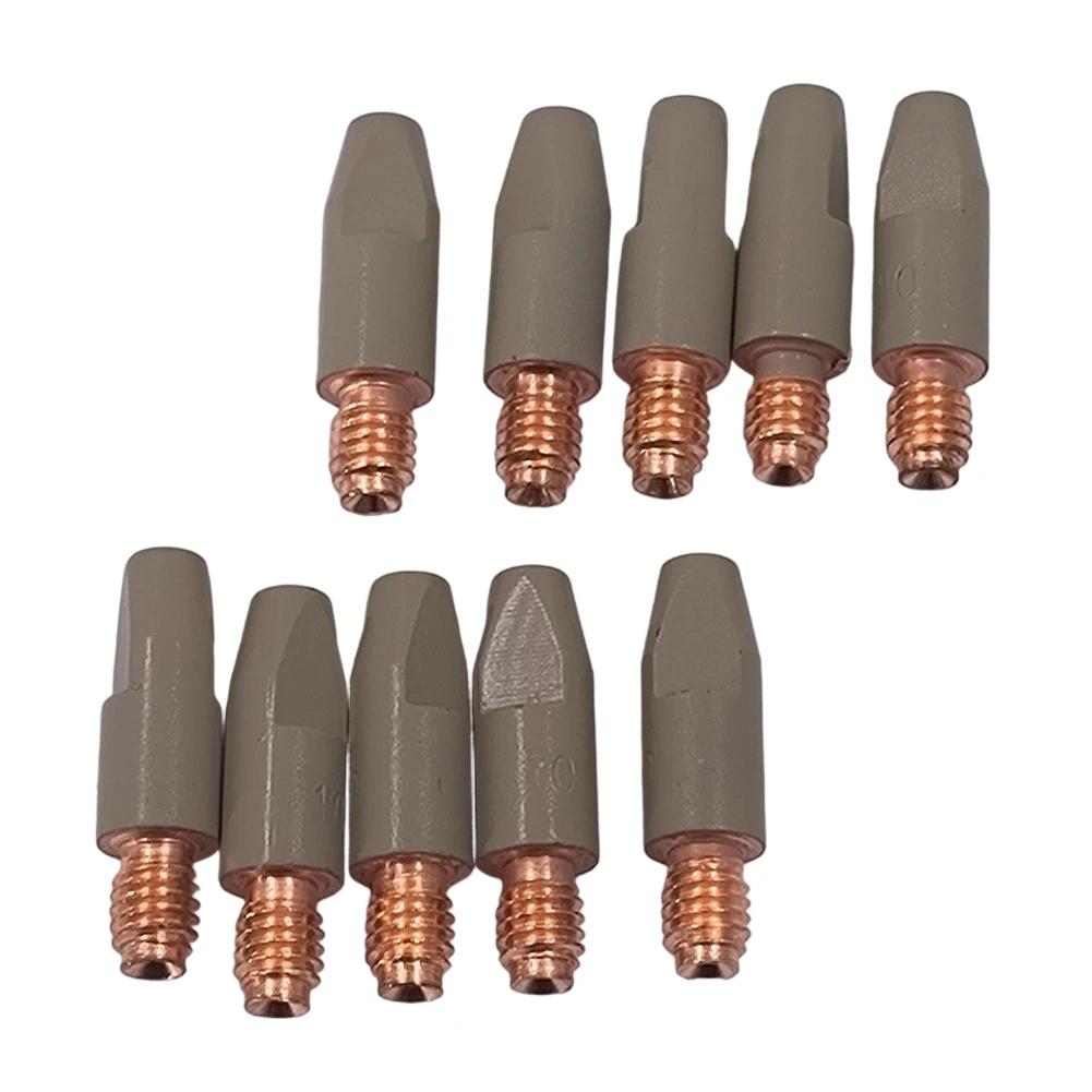 10 Stück Schweißkontaktdüsen 0,8 mm, 0,9 mm, 1,0 mm, 12 mm MIG Für 24KD Schweißbrenner Beschichtung Schutzgasdüse Spitzen Zubehör