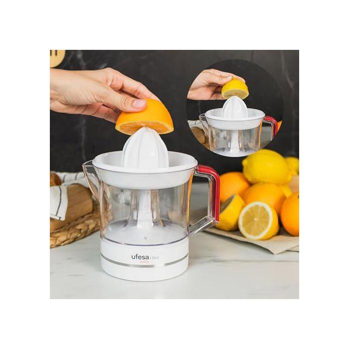 Electric Citrus Juicer - Ufesa - 25W - 0.7L - Stainless Steel - 2 Cones - Bi-directional Rotation