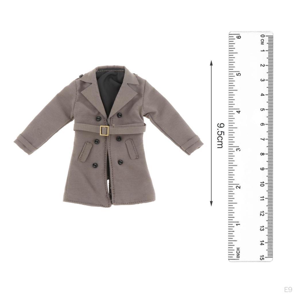 1/12 Figure Long Trench Coat with Belt for 6inch Action Figures