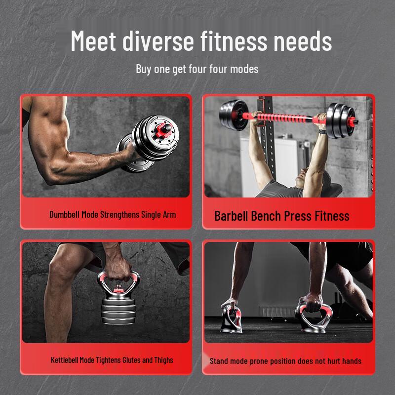 Yimai Round Adjustable Cement Dumbbell & Barbell Set