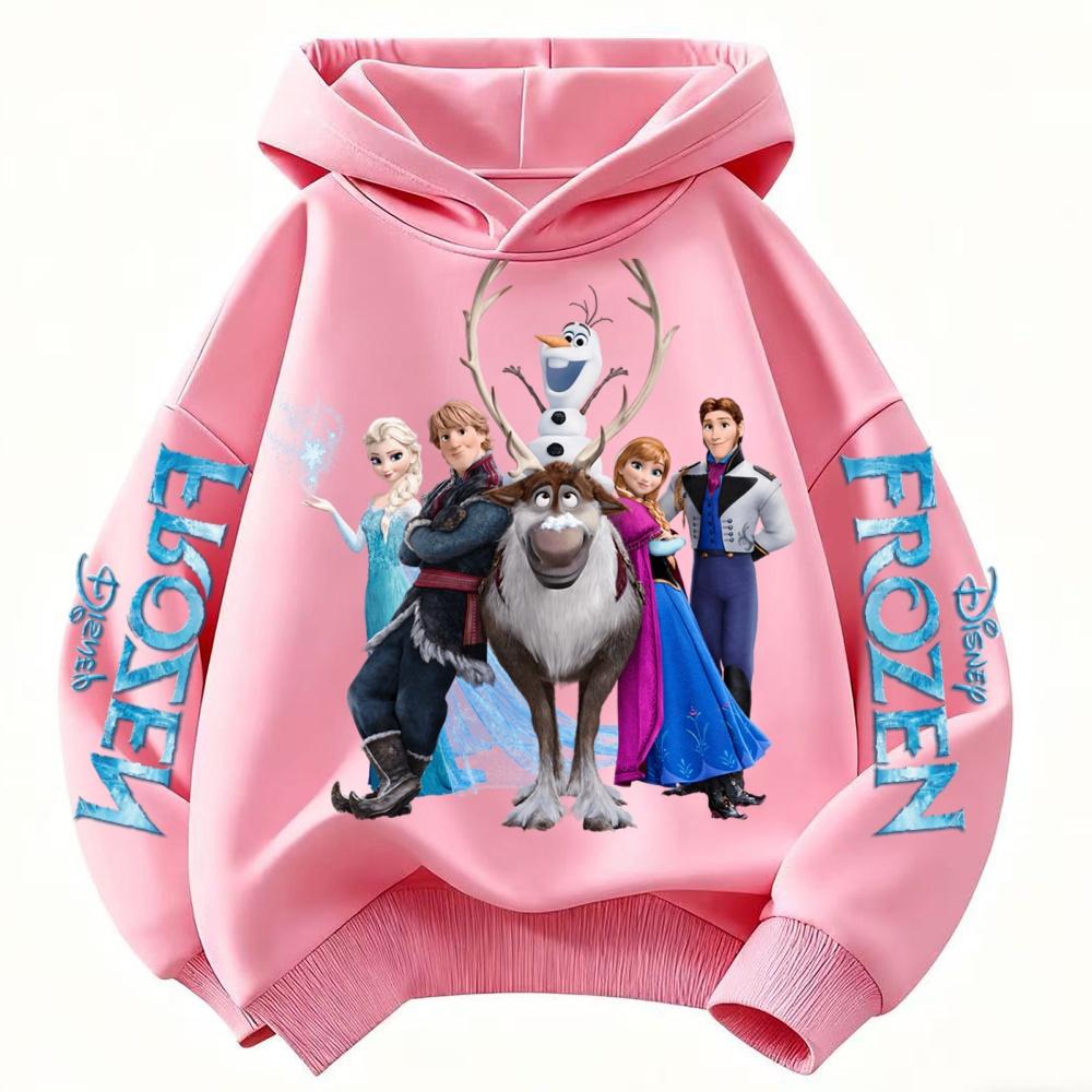 

Princess Elsa Print Children Hooded Sweatshirt Boy Girl Autumn Winter Daily Outdoor Vacation Casual Loose Warm Sportswear 120