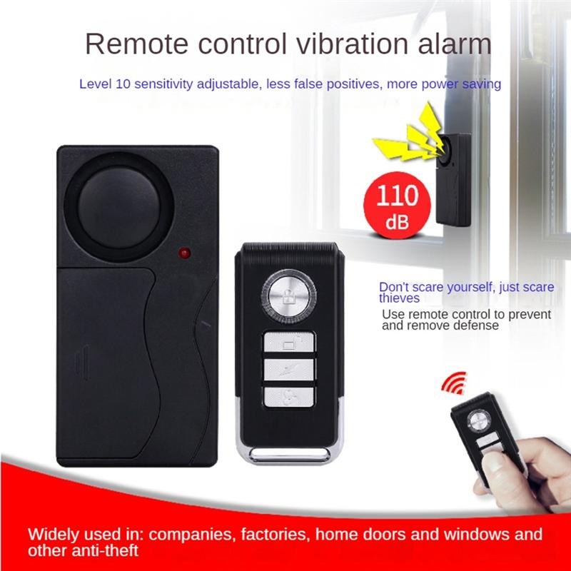 Remote Control Vibration Alarm Wireless Vibration Alarm Set Adjustable Sensitivity Loud Alarm For Electric Vehicle Battery