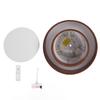 LED Ceiling Light Fixture Walnut Wood Grain Flush Mount Round Remote Control Light 3 Color Changeable for Dining Room