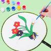 Children DIY Painting Round Silk Handheld Fan Making Set 6 Piece Nontoxic Safe Silk Cloth Artistic Craft Projects
