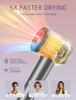 Hair Dryer 160000 RPM Ionic Blow Dryer Professional Portable Lightweight High-Speed with 500 Million Negative Ions, Fast-Drying Quiet Compact 