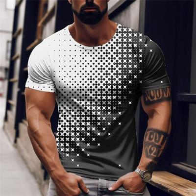 Tricou bărbați cu mânecă scurtă Tricou cu buline cu imprimeu Top bărbați nou-nouț Tricou 3D pentru bărbați cu mânecă scurtă