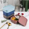 Silicone Bento Lunch Box Portable Reusable 3 Compartment Microwaveable Bento Box for Adult Kids