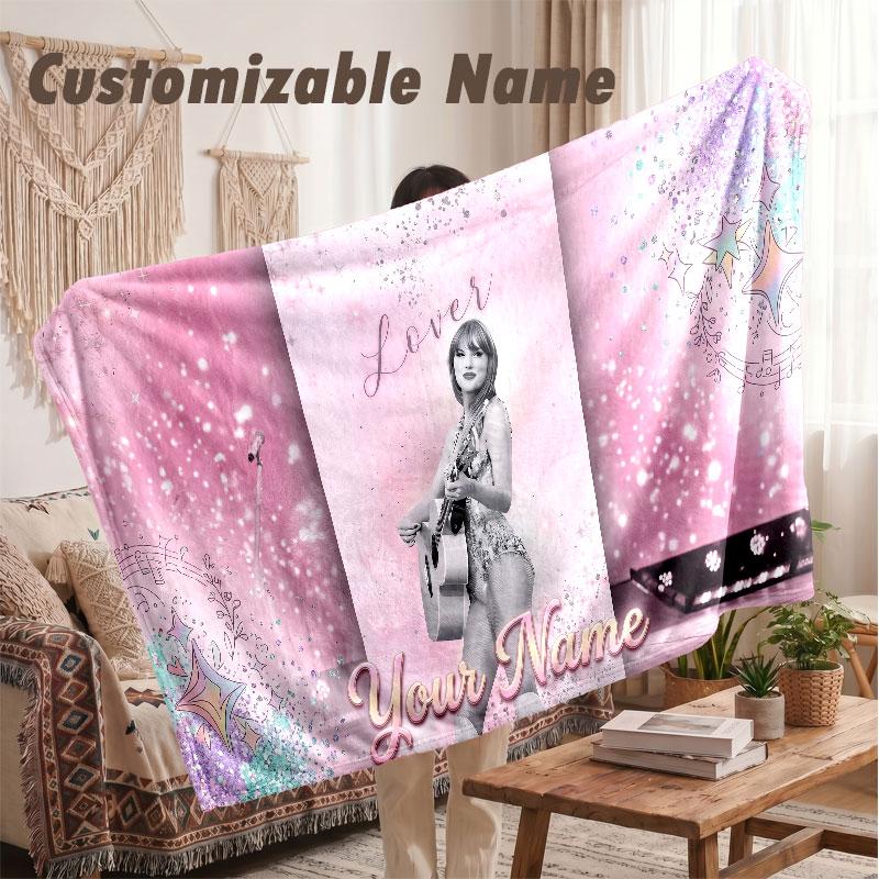 Custom Name Flannel Blanket,Taylor Swift Lightweight Warm Bed Blanket For Couch & Holiday Gift