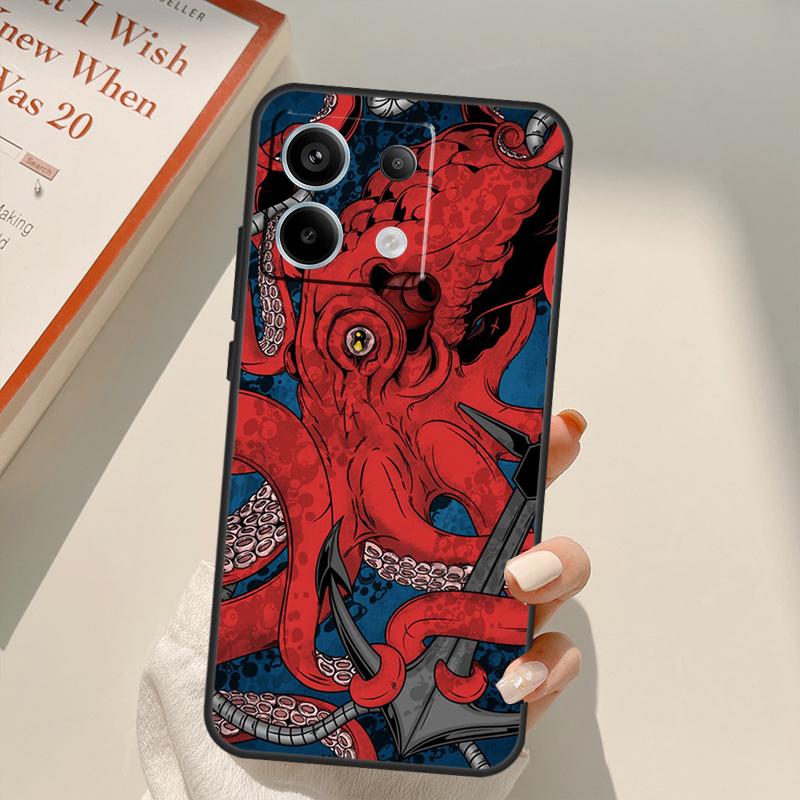 Octopus Ocean Aesthetic Funda For Xiaomi Redmi Note 14 13 10 11 12 Pro 11S 12S Case For Redmi 15 14C 12C 10C 13C 15C