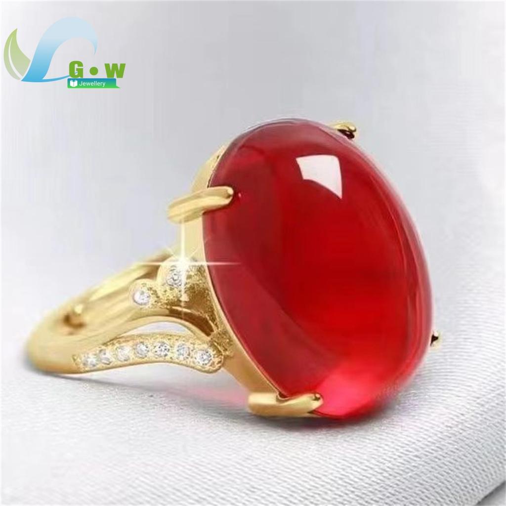 Rode Agaat Jade Ring Dames Opening Verstelbaar Eenvoudige Stijl Chalcedoon Sterling Zilveren Ring voor Moeder Dames Ringen Fijne Sieraden Cadeau