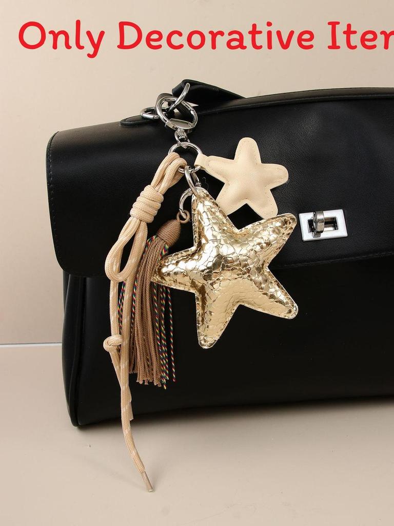 Style Star Pendant Keychain With Alloy Chain For Fashionable Bag Decor