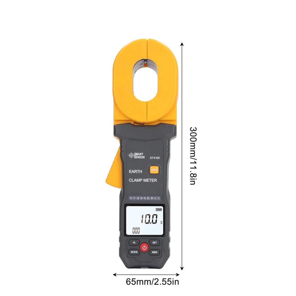 LCD Digital Clamp Ground Resistance Meter Auto Power Off Clamp Earth Resistance Meter Tester for Weather