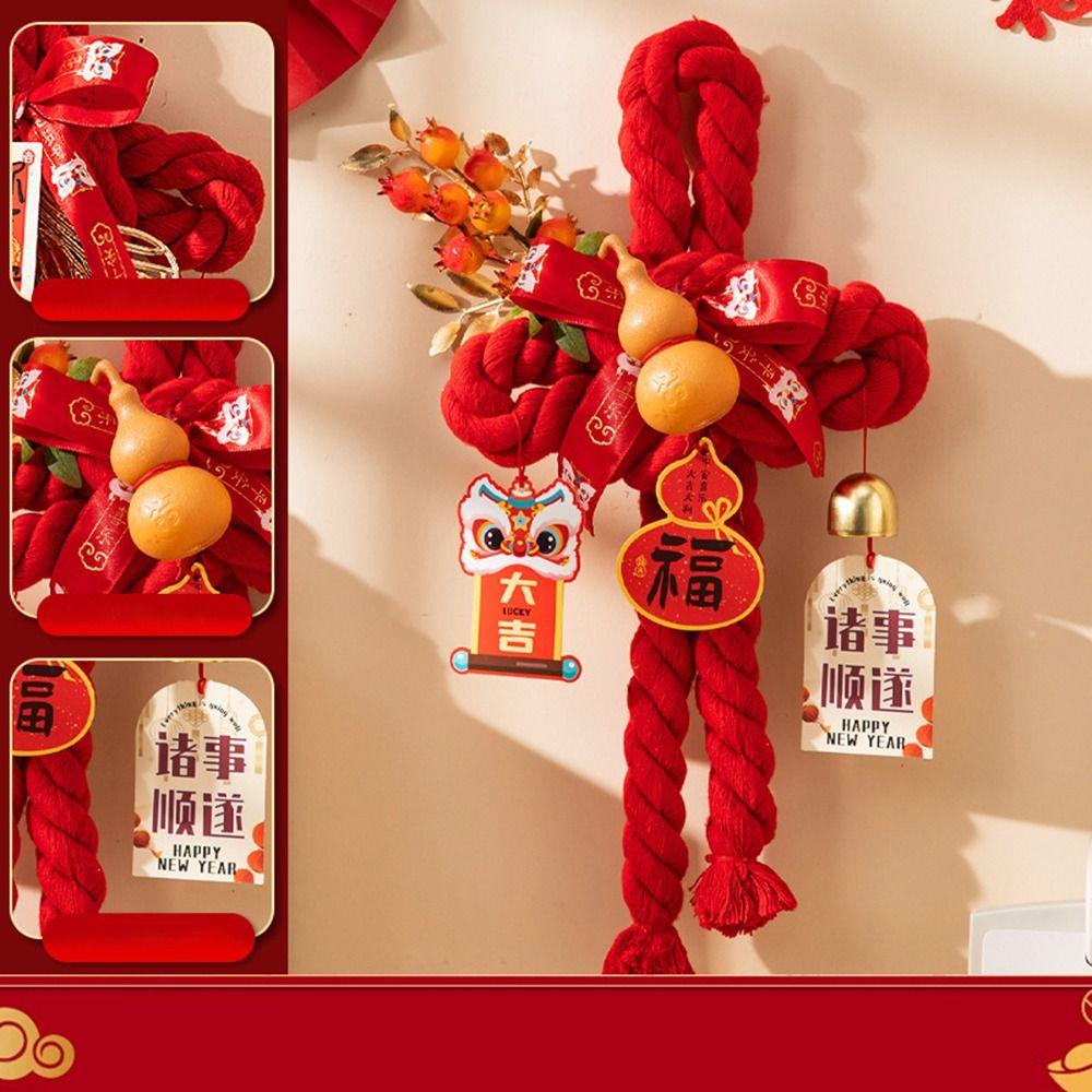 Nuevo Colgante de Año Nuevo 2026 Colgante Flor Roja de la Suerte Año del Caballo Decoración de Puerta de Entrada Ambiente Festivo