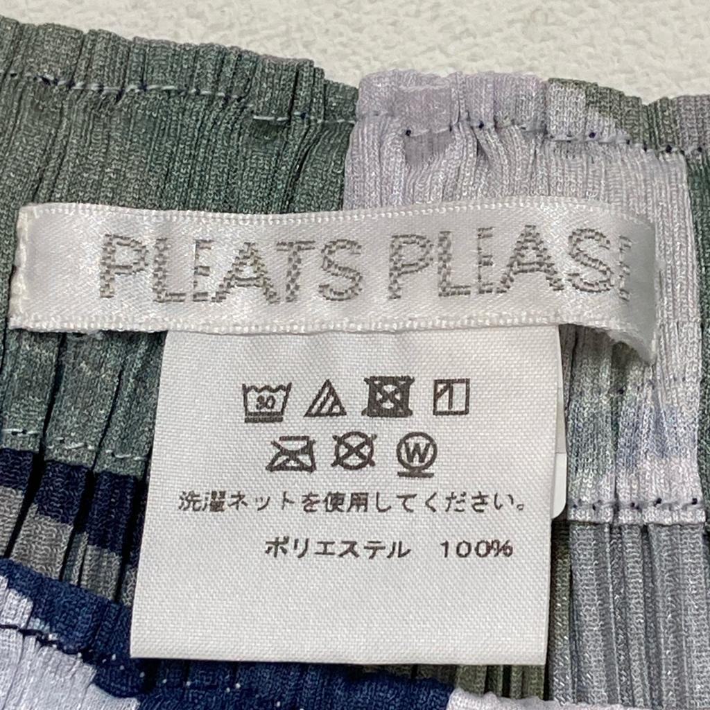 PLEATS PLEASE PP83-JF746 18AW Multicolor Circle All-Over Print Wide Pants Bottoms 3 Navy Blue MulticolorUsed