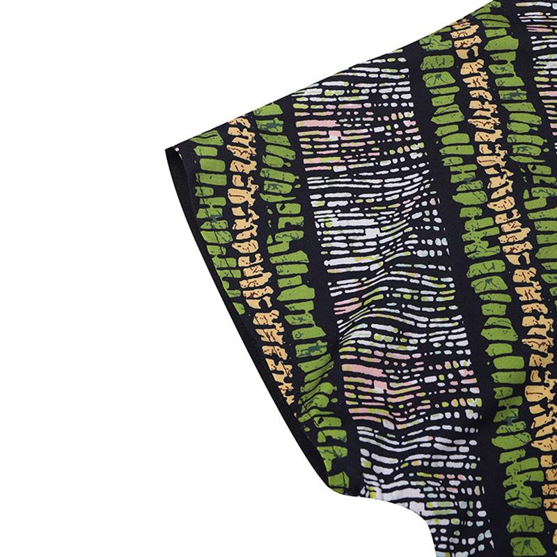 Women Plus Size V-Neck Short Sleeve Printed Tops & Pants Sets