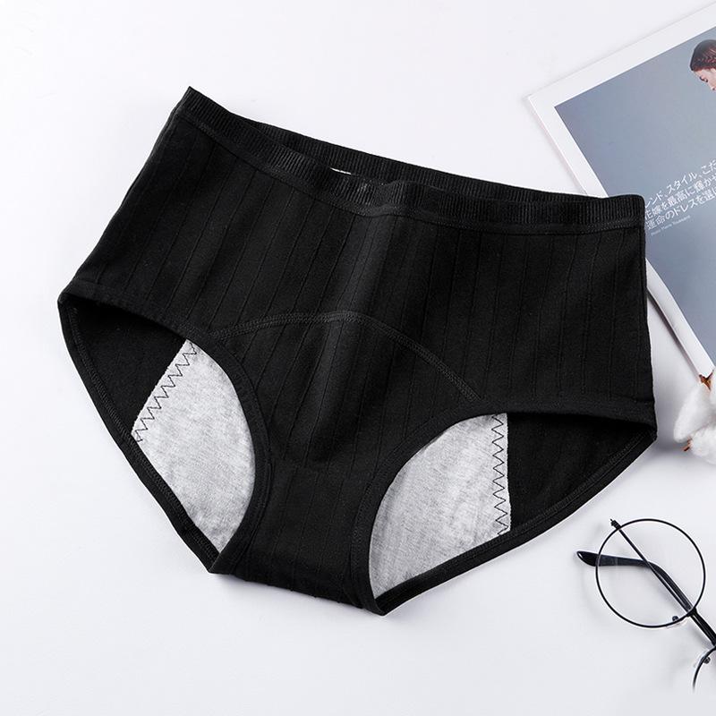 Women Underwear Breathable Mid-Waist Menstrual Knickers Cotton Panties Period Pants Leak-Proof