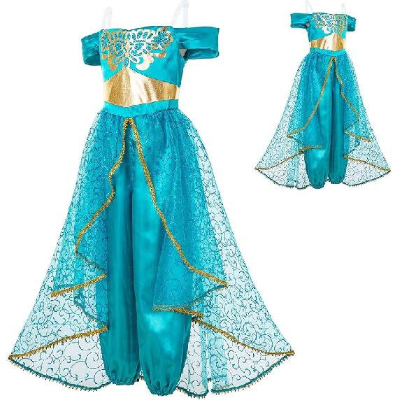 Girls Arabian Princess Costumes Dress Up Kids Halloween Party Fancy Cosplay Dress 4T