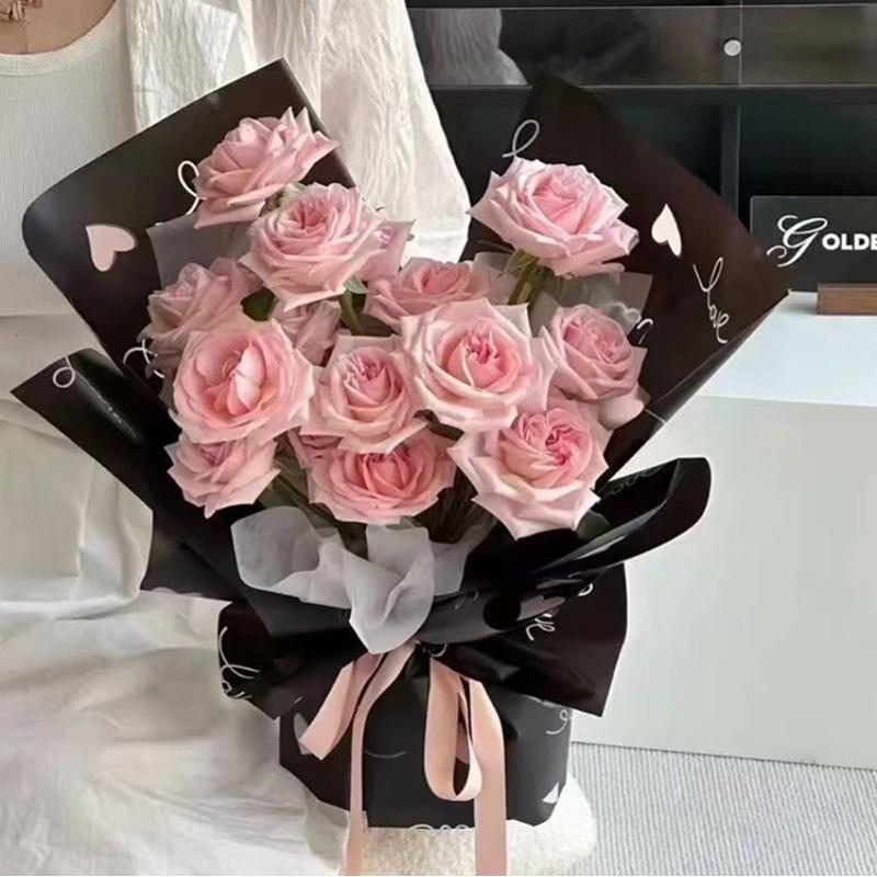 40pcs Elegant Floral Gift Wrap Sheets for Valentine's, Weddings, Proposals, Birthdays - Romantic Bouquet Packaging Paper