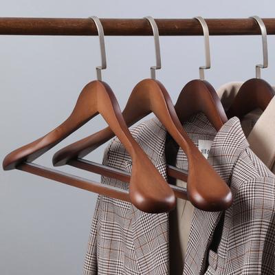 3pcs Non Slip Wide Shoulder Hanger Wooden Heavy Duty Strong Coat Hangers,Smooth Finish 360° Swivel Hook Solid Wood Hangers Shirt Suit Closet Organizer